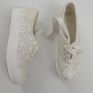 Kate Spade Keds Glitter Platform Sneakers 6.5